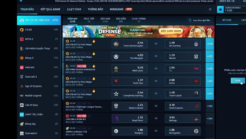 Chia sẻ chi tiết về cá cược ESport