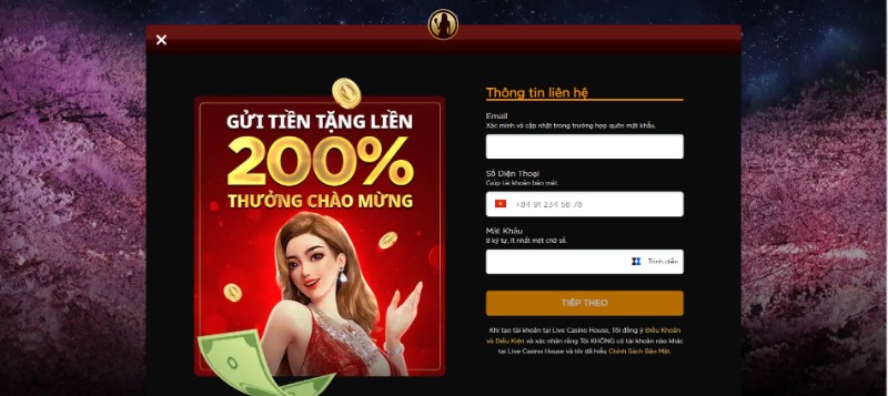 Đăng ký Live House Casino