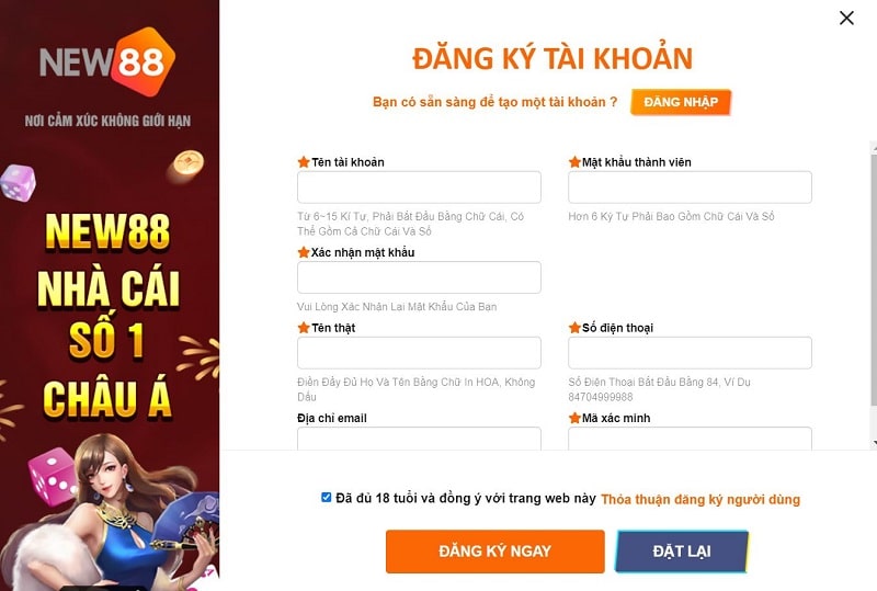 Tài khoản New88
