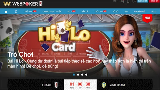 Nhà cái W88 với đa dạng hình thức Poker siêu đã
